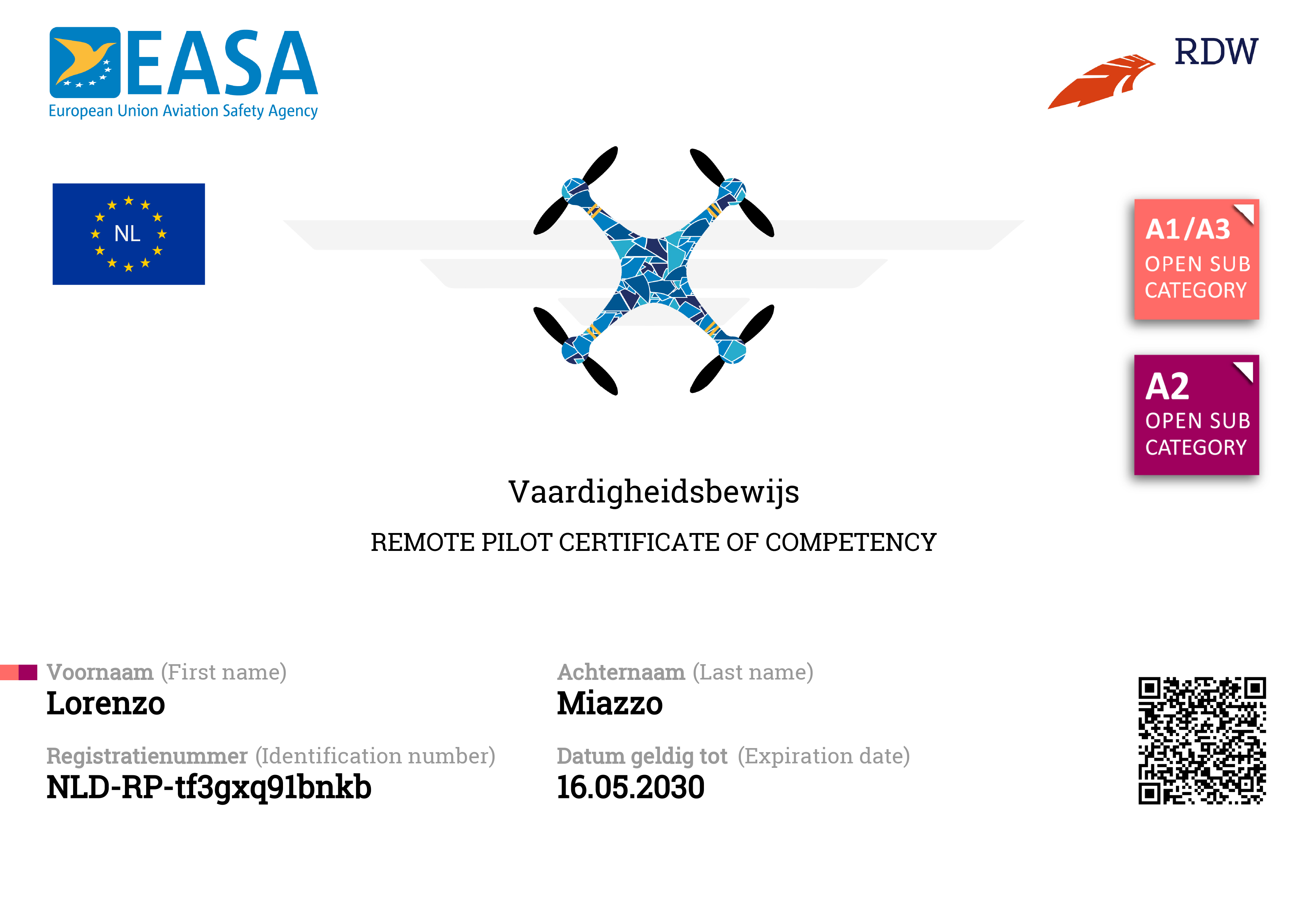 European drone certificates
